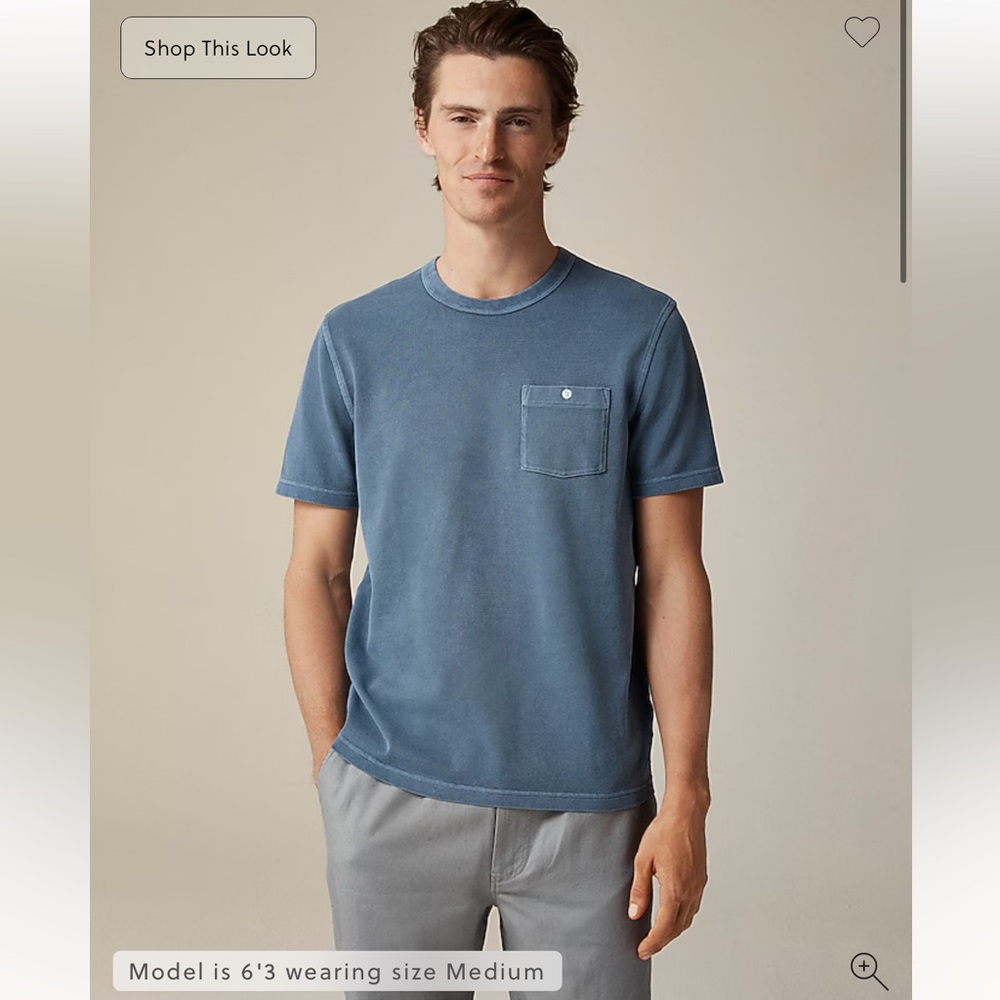 J.Crew Washed piqué pocket T-shirt Union Blue